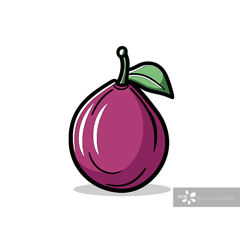 手绘卡通涂鸦风格的李子图片素材