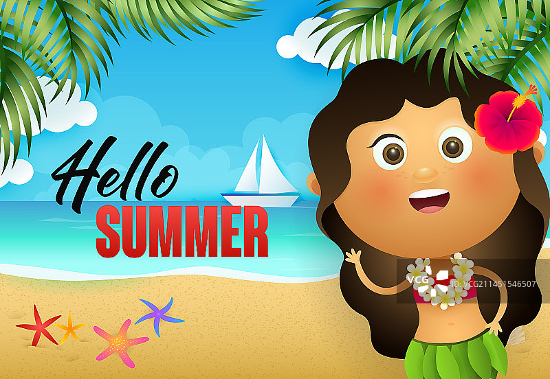 夏威夷风情的夏季宣传单设计图片素材