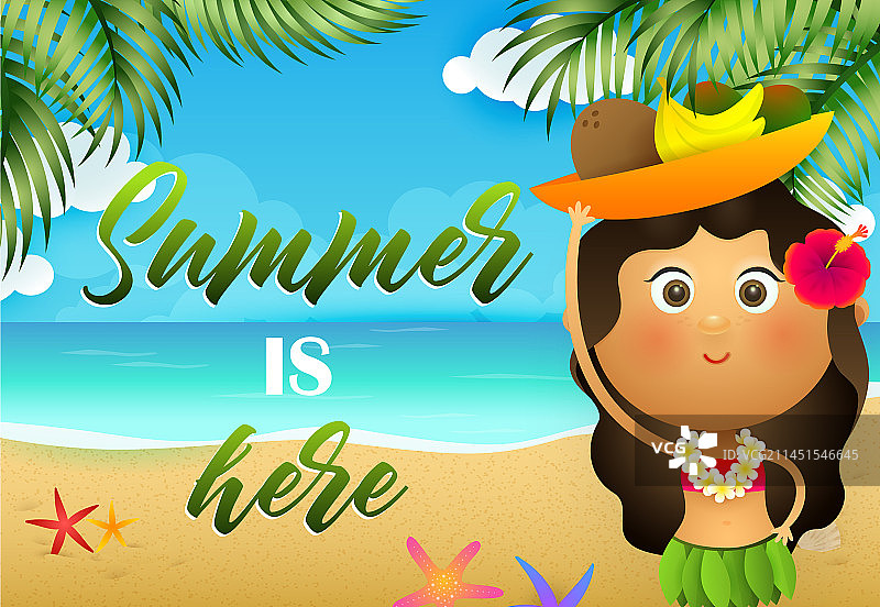 夏威夷风情夏季宣传单设计图片素材