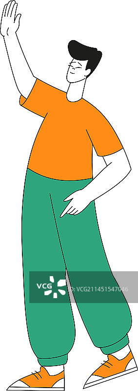 笑容满面的男子用手势击掌图片素材