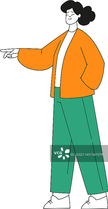 指示方向的女性角色图片素材