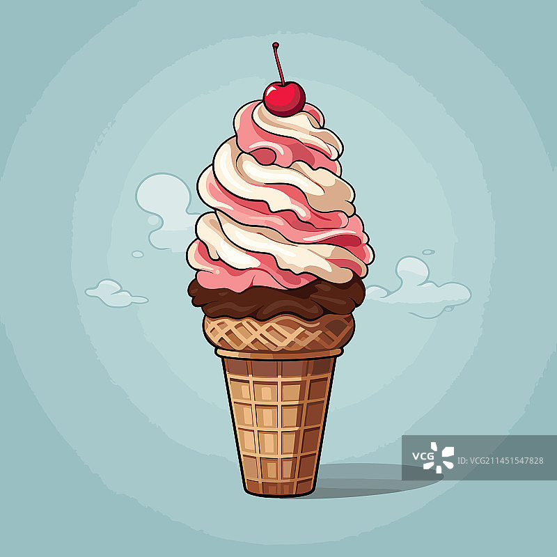 手绘卡通冰淇淋涂鸦图片素材