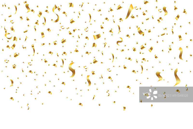 金色纸屑，独立方格背景图片素材