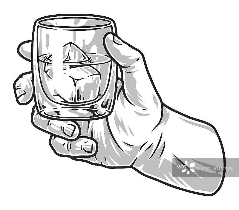 手持单色酒精贴纸图片素材