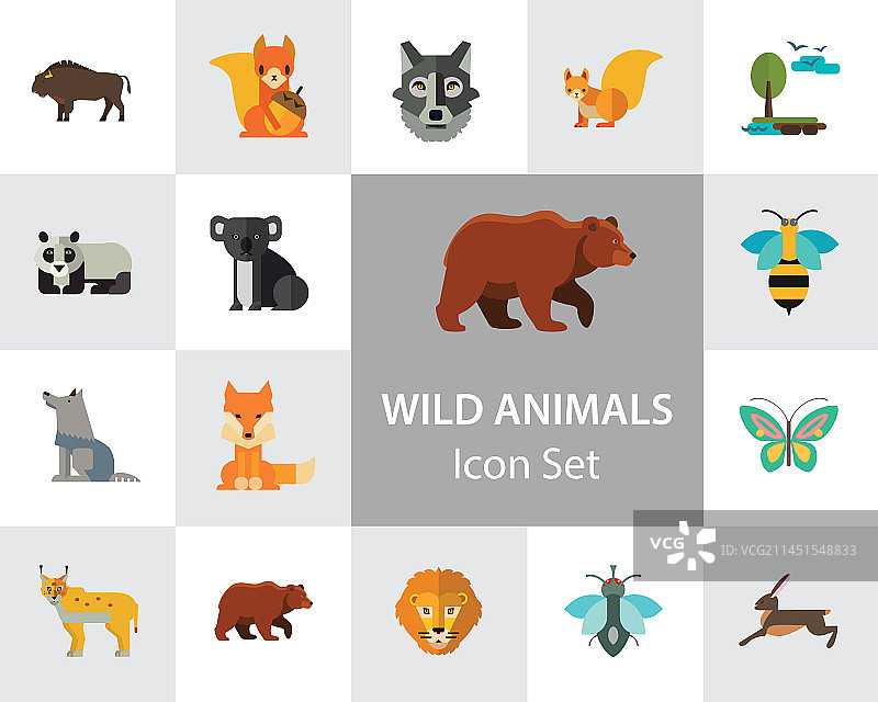 野生动物图标集图片素材