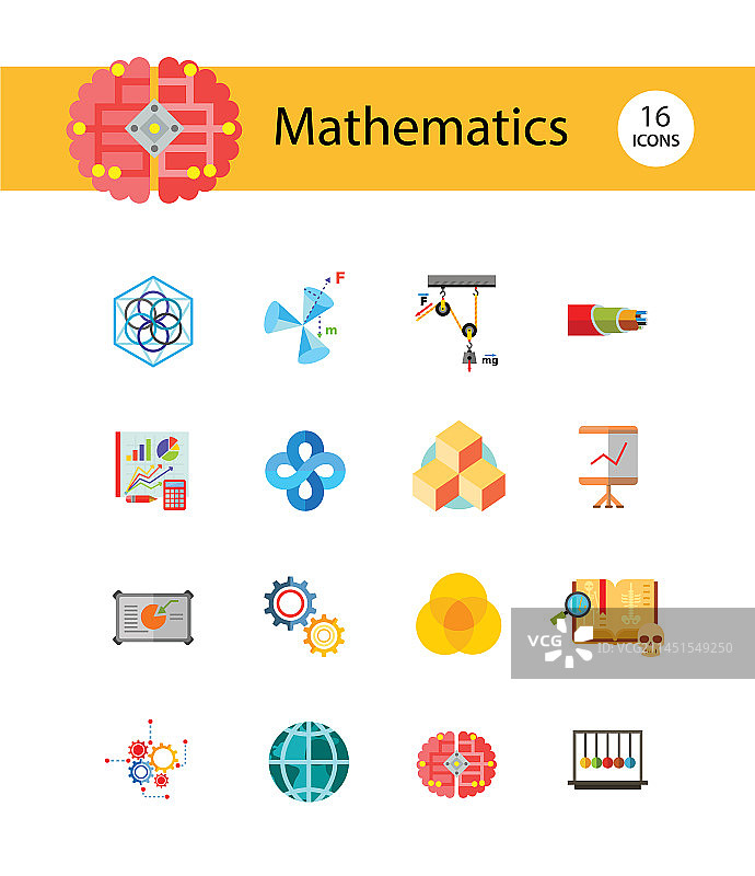 数学图标集图片素材