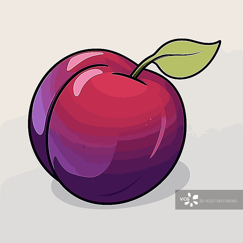 手绘卡通涂鸦风格的李子图片素材