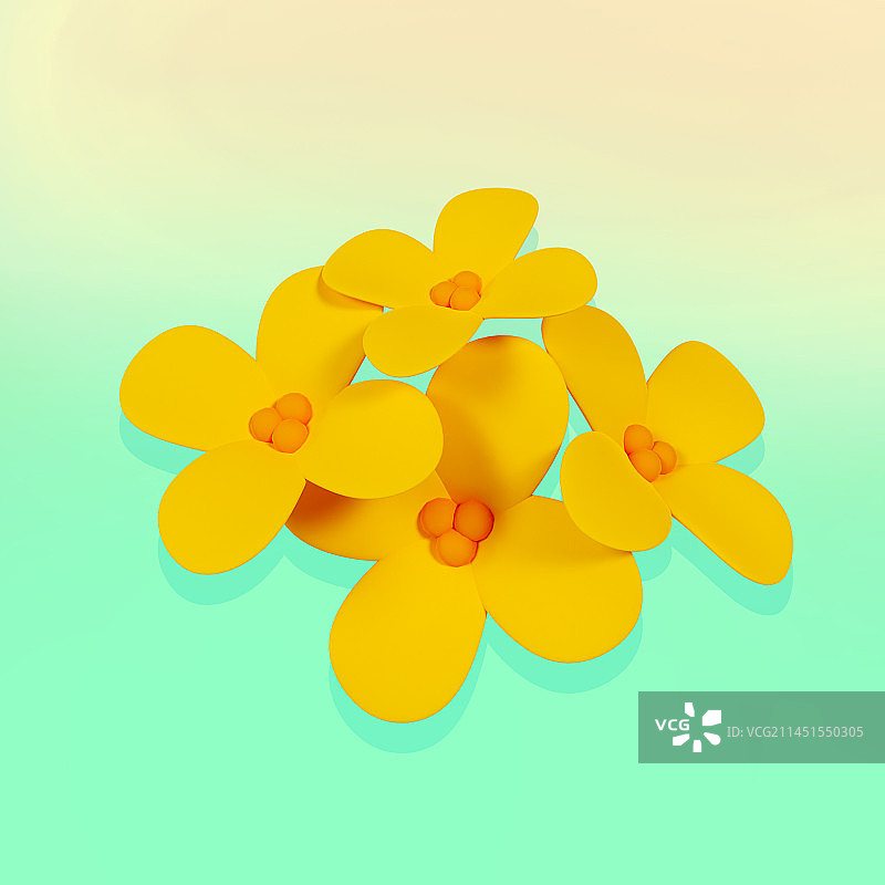 3D立体中秋节桂花元素图片素材