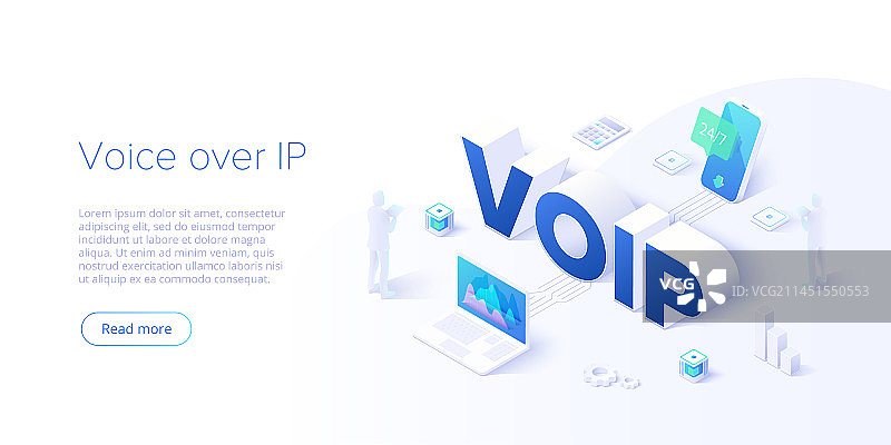 VOIP等距概念：IP语音或互联网图片素材