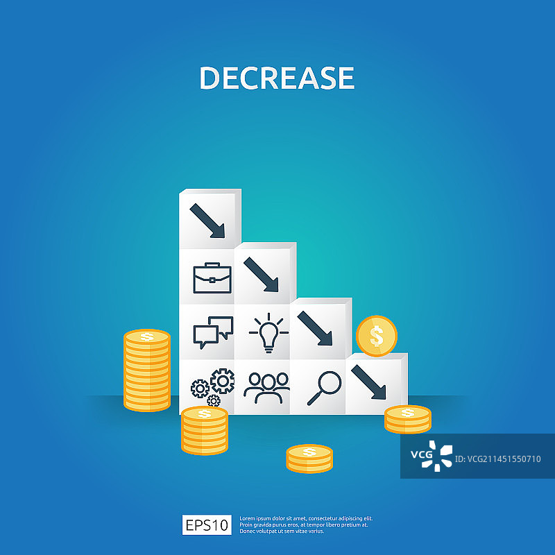 商业危机概念：资金下跌图片素材