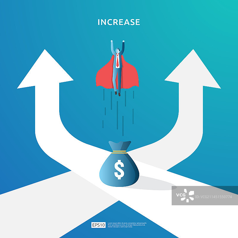 收入工资增长概念与人物图片素材