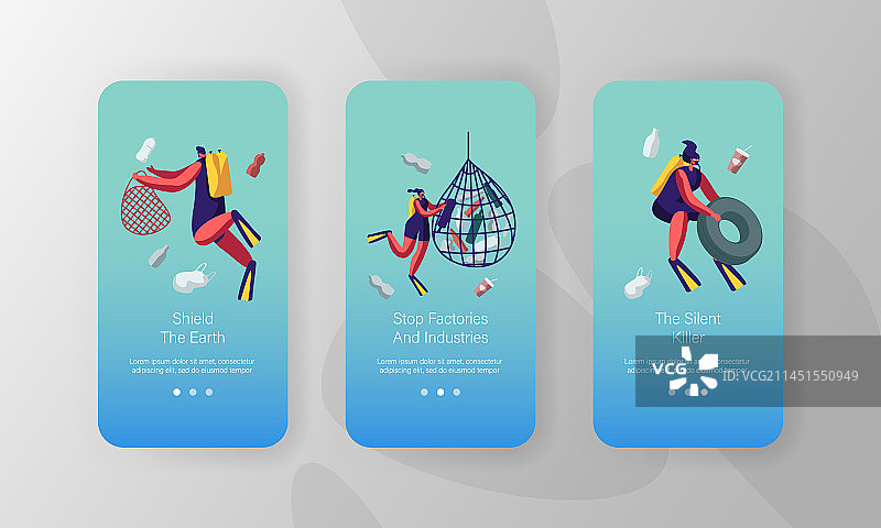 漂浮在海洋中的垃圾：生态环境保护图片素材