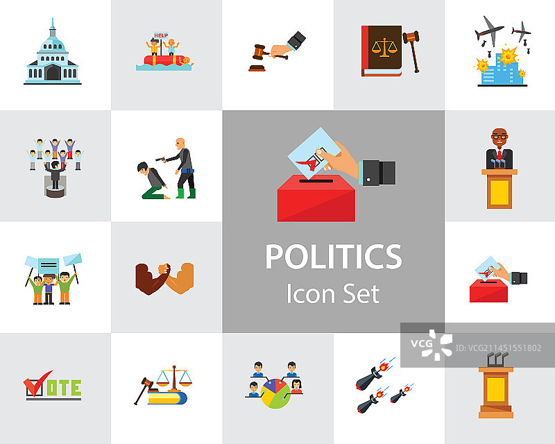 政治图标集图片素材