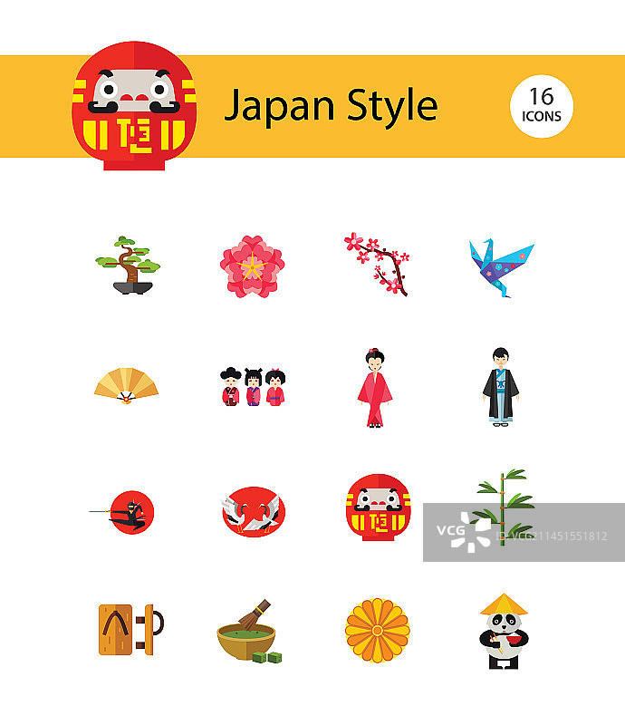 日本风格图标集图片素材