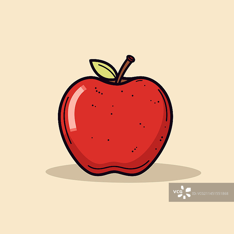 手绘卡通涂鸦风格苹果图片素材