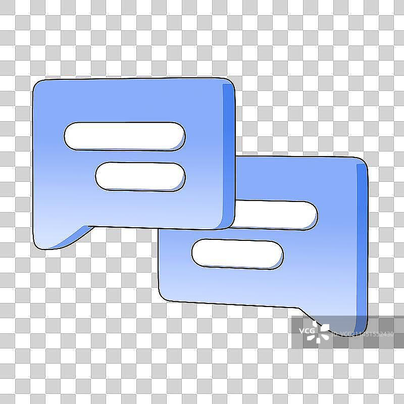 扁平勾线风格对话框图标免抠元素图片素材