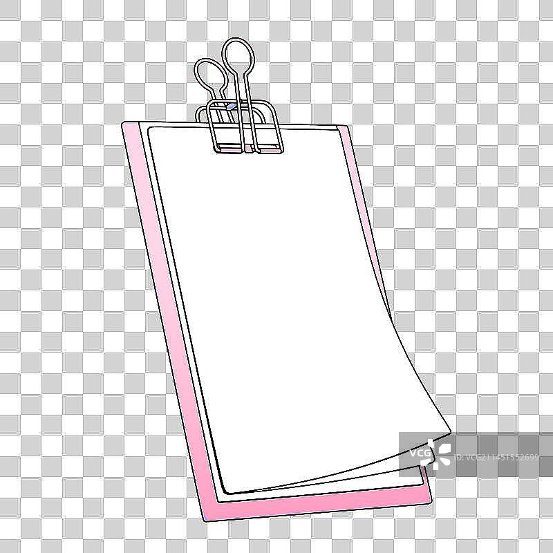 扁平勾线风格空白文件夹和白纸免抠元素图片素材