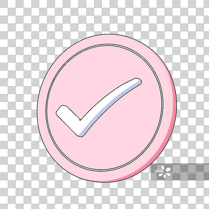 扁平勾线风格完成和勾选免抠元素图片素材