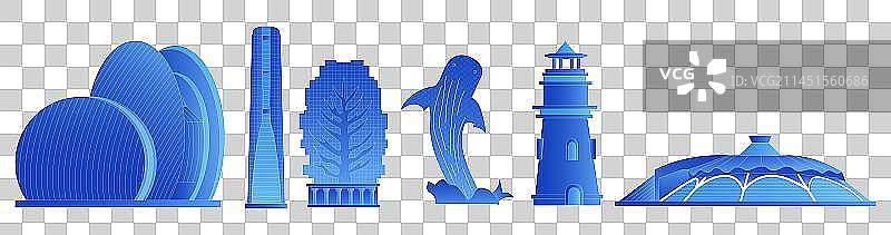 珠海发光渐变科技炫酷商务地标旅游矢量城市图片素材