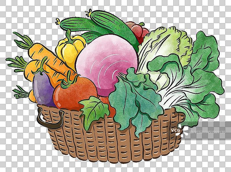 一篮子新鲜蔬菜图片素材