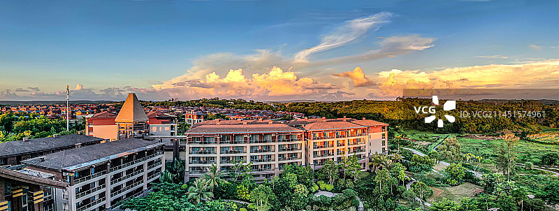 航拍海南定安城市风光图片素材