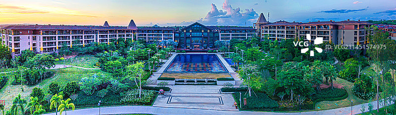 航拍海南定安城市风光图片素材