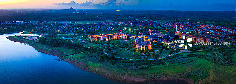 航拍海南定安城市风光图片素材