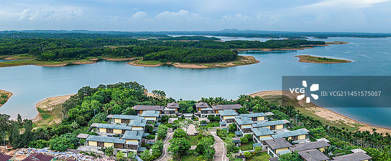 航拍海南定安风光图片素材