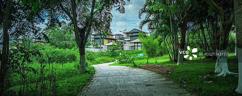 别墅园林小路图片素材