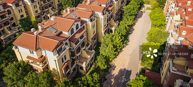 航拍房地产别墅建筑图片素材