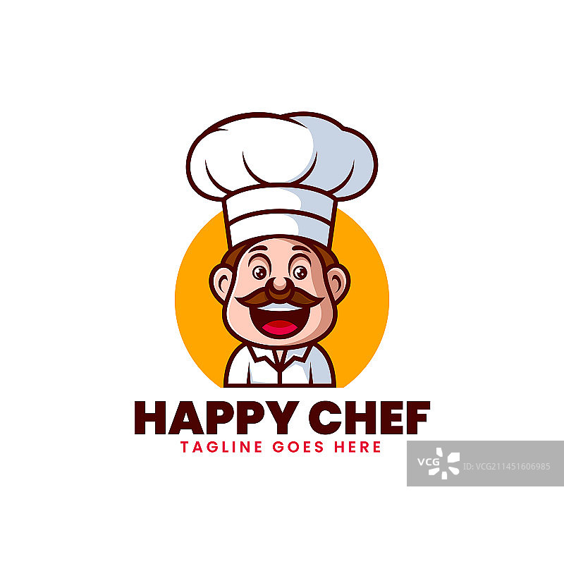 快乐厨师吉祥物卡通风格logo图片素材