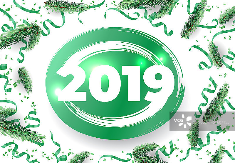 2019绿色节日贺卡设计图片素材