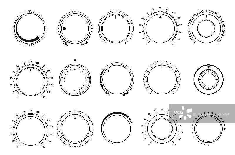 音频控制界面圆形音量按钮图片素材