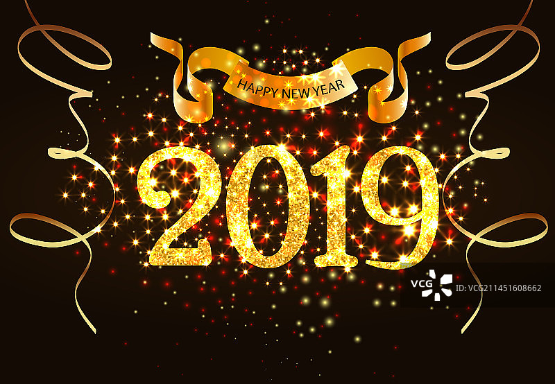 2019年新年邀请函设计图片素材