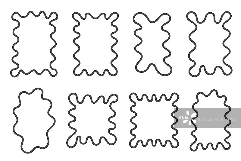 Y2K波浪线边框背景图片素材