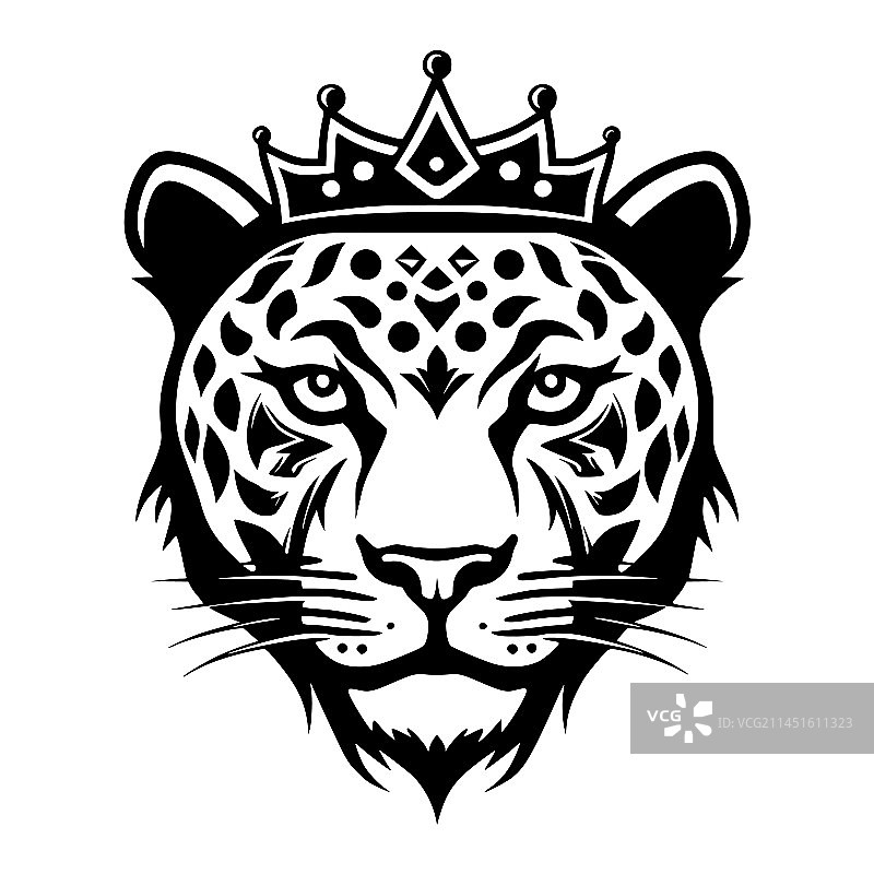 带皇冠的豹子头标志图片素材