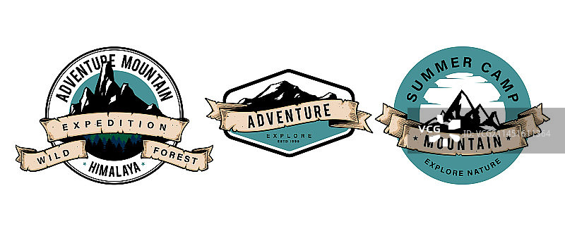 山脉设计，用于标签徽章和标志图片素材