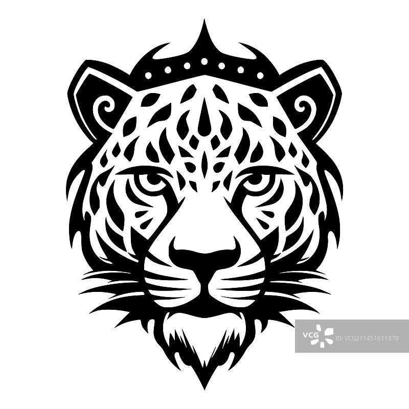 带皇冠的豹子头标志图片素材