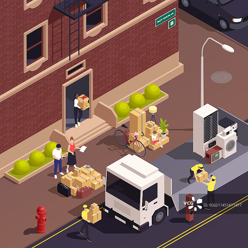 搬迁服务组合图片素材