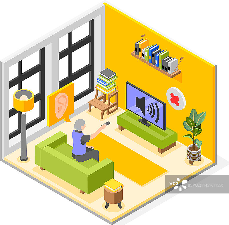 听力障碍2.5D模型图片素材