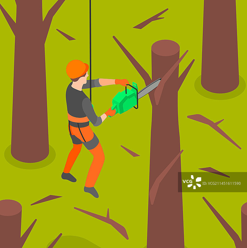 修剪树木2.5D背景图片素材