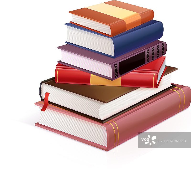逼真的3D堆叠书本图片素材