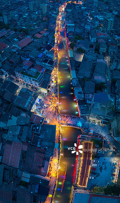 福州长乐夜赛龙舟图片素材