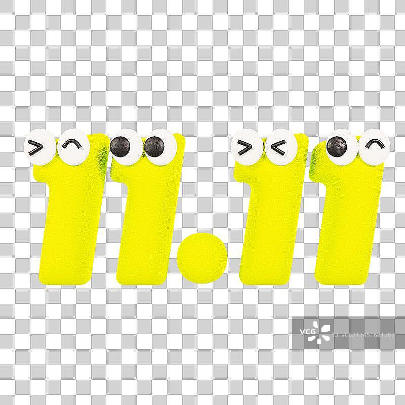 3D立体双十一数字卡通元素图片素材