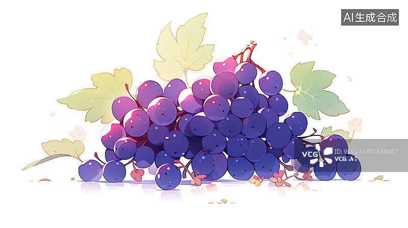 【AI数字艺术】葡萄健康视频插画图片素材