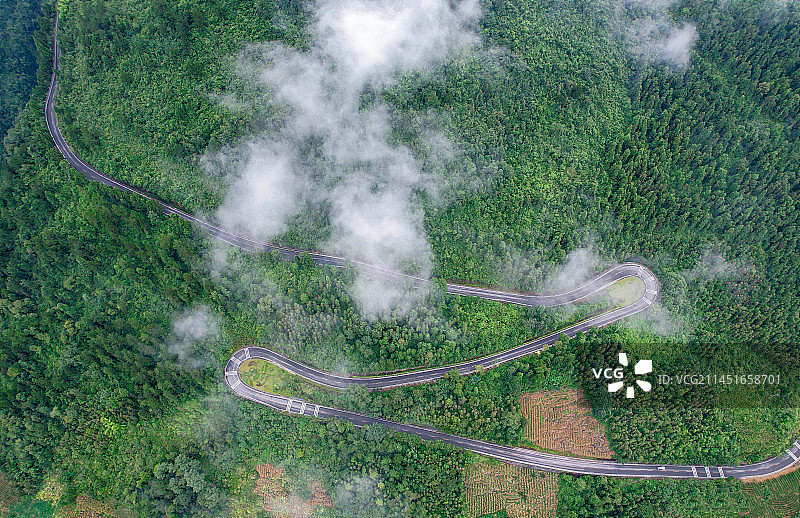 航拍湖北宣恩狮子关景区风光图片素材