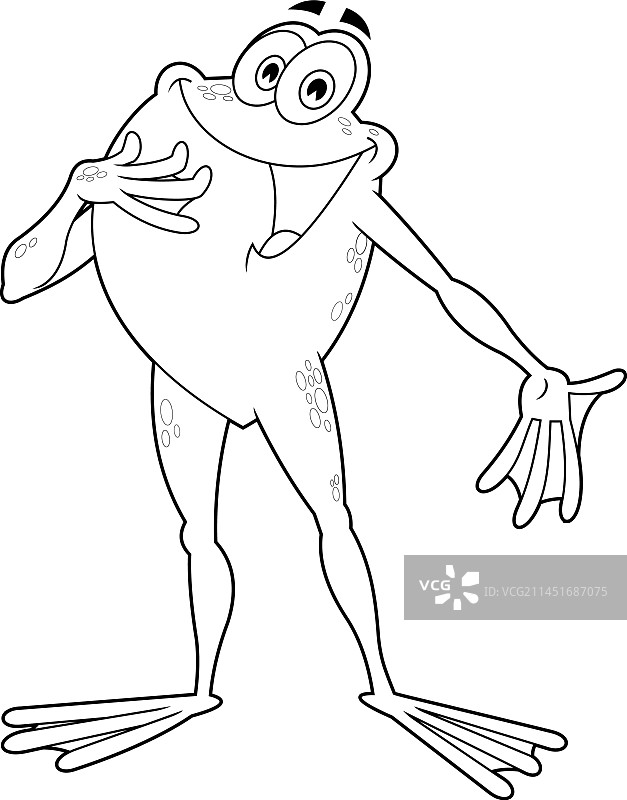唱歌的卡通青蛙轮廓图片素材