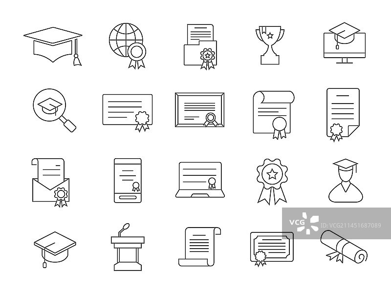 文凭和证书图标图片素材