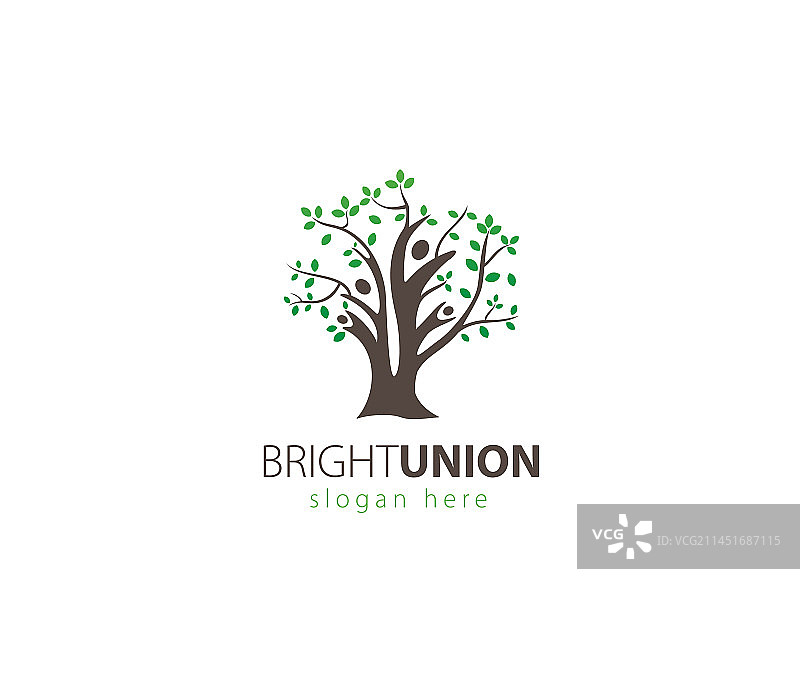 明亮的联合树人标志图标图片素材