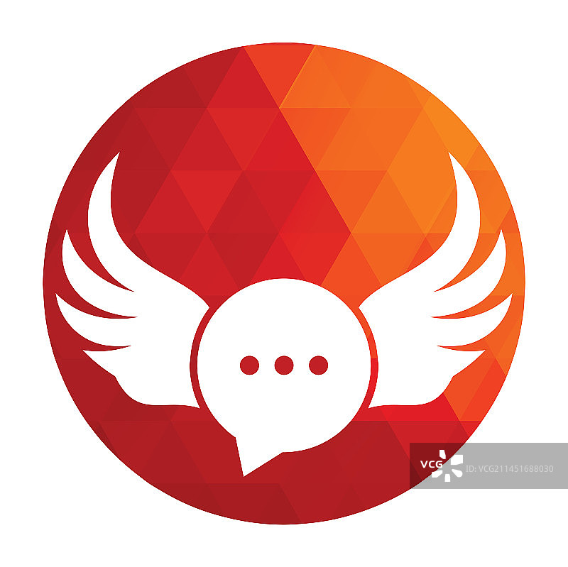翅膀聊天Logo模板设计图片素材